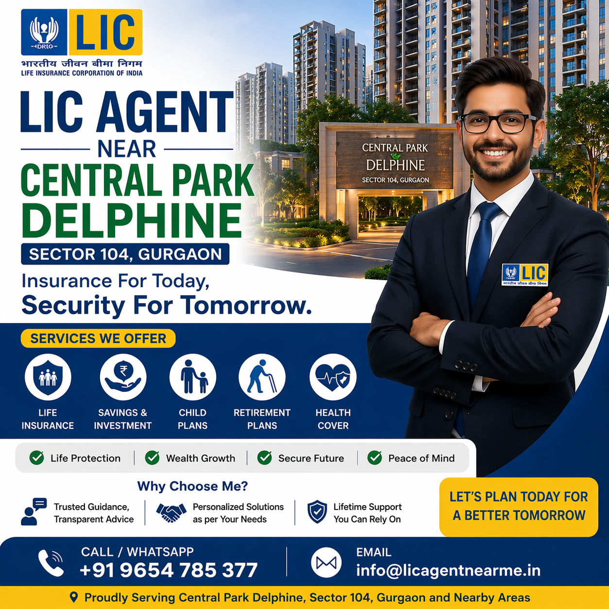 lic agent near Central Park Delphine Sector 104