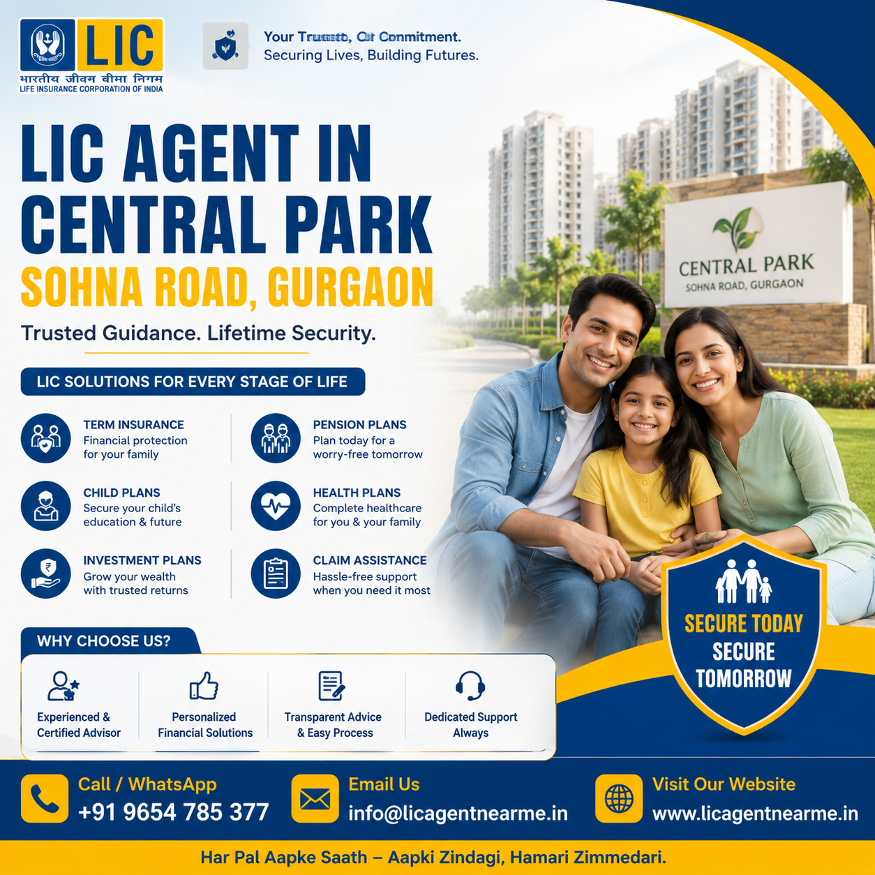 Lic Agent in Central-Park-Sohna-Road